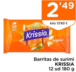 Barritas de surimi KRISSIA 12 ud 180 g