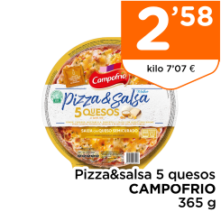 Pizza&salsa 5 quesos CAMPOFRIO 365 g