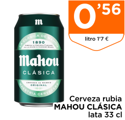 Cerveza rubia MAHOU CL?SICA lata 33 cl