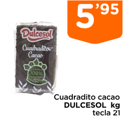 Cuadradito cacao DULCESOL  kg tecla 21