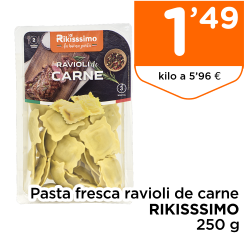 Pasta fresca ravioli de carne RIKISSSIMO 250 g