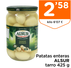 Patatas enteras ALSUR tarro 425 g