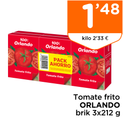 Tomate frito ORLANDO brik 3x212 g