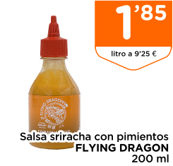 Salsa sriracha con pimientos FLYING DRAGON 200 ml