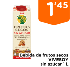 Bebida de frutos secos VIVESOY sin az?car 1 L