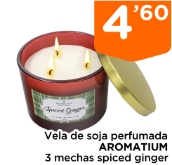 Vela de soja perfumada AROMATIUM 3 mechas spiced ginger
