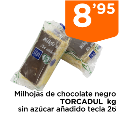 Milhojas de chocolate negro TORCADUL  kg sin az?car a?adido tecla 26