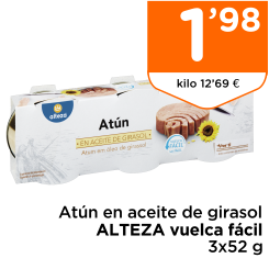 At?n en aceite de girasol ALTEZA vuelca f?cil 3x52 g