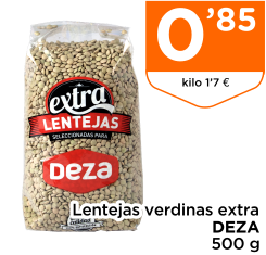 Lentejas verdinas extra DEZA 500 g