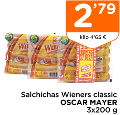 Salchichas Wieners classic OSCAR MAYER 3x200 g