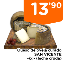 Queso de oveja curado SAN VICENTE -kg- (leche cruda)