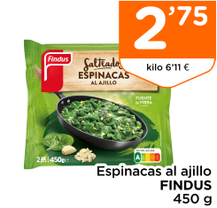 Espinacas al ajillo FINDUS 450 g