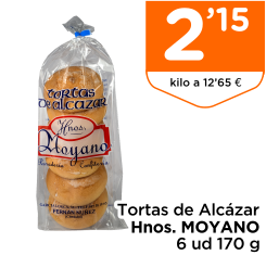 Tortas de Alc?zar Hnos. MOYANO 6 ud 170 g