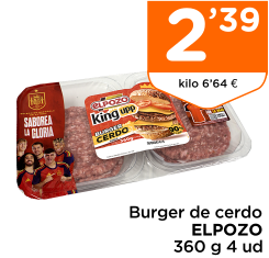 Burger de cerdo ELPOZO 360 g 4 ud