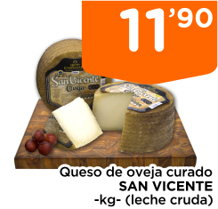 Queso de oveja curado SAN VICENTE -kg- (leche cruda)