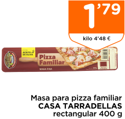 Masa para pizza familiar CASA TARRADELLAS rectangular 400 g