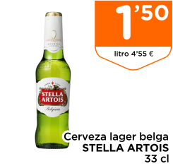 Cerveza lager belga STELLA ARTOIS 33 cl