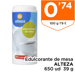 Edulcorante de mesa ALTEZA 650 ud  39 g
