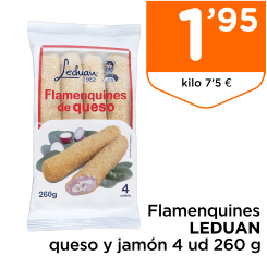 Flamenquines LEDUAN queso y jam?n 4 ud 260 g