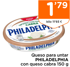 Queso para untar PHILADELPHIA con queso cabra 150 g