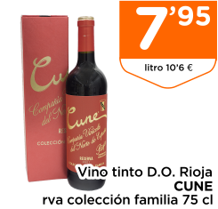 Vino tinto D.O. Rioja CUNE rva colecci?n familia 75 cl