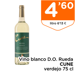 Vino blanco D.O. Rueda CUNE verdejo 75 cl