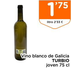 Vino blanco de Galicia TURBIO joven 75 cl