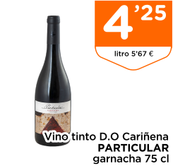 Vino tinto D.O Cari?ena PARTICULAR garnacha 75 cl