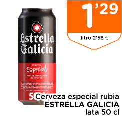 Cerveza especial rubia ESTRELLA GALICIA lata 50 cl