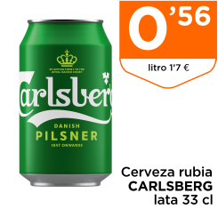 Cerveza rubia CARLSBERG lata 33 cl