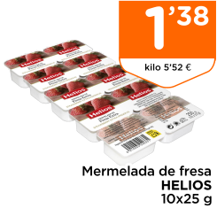 Mermelada de fresa HELIOS 10x25 g