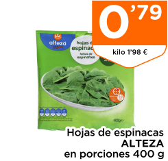 Hojas de espinacas ALTEZA en porciones 400 g