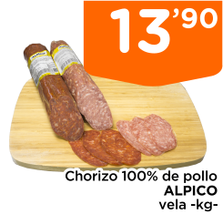 Chorizo 100% de pollo ALPICO vela -kg-