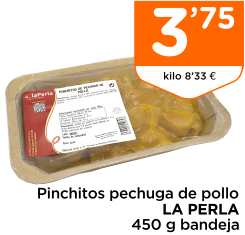 Pinchitos pechuga de pollo LA PERLA 450 g bandeja