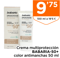Crema multiprotecci?n BABARIA-50+ color antimanchas 50 ml