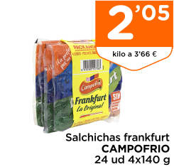 Salchichas frankfurt CAMPOFRIO 24 ud 4x140 g