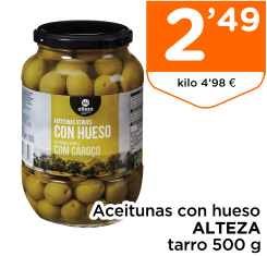 Aceitunas con hueso ALTEZA tarro 500 g