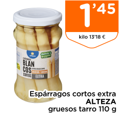 Esp?rragos cortos extra ALTEZA gruesos tarro 110 g