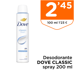 Desodorante DOVE CLASSIC spray 200 ml