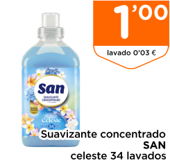 Suavizante concentrado SAN celeste 34 lavados