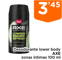 Desodorante lower body AXE zonas ?ntimas 100 ml