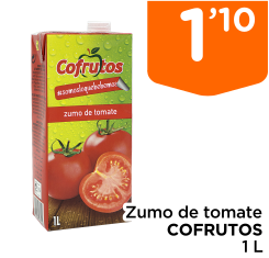 Zumo de tomate COFRUTOS 1 L Zumo de tomate COFRUTOS 1 L