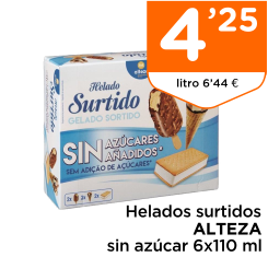 Helados surtidos ALTEZA sin az?car 6x110 ml