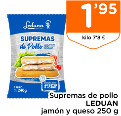 Supremas de pollo LEDUAN jam?n y queso 250 g Supremas de pollo LEDUAN jam?n y queso 250 g
