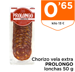 Chorizo vela extra PROLONGO lonchas 50 g Chorizo vela extra PROLONGO lonchas 50 g