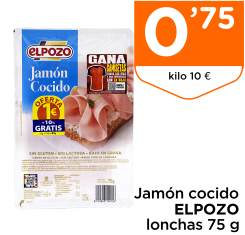 Jam?n cocido ELPOZO lonchas 75 g Jam?n cocido ELPOZO lonchas 75 g