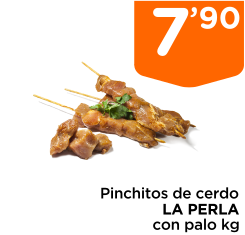 Pinchitos de cerdo LA PERLA con palo kg Pinchitos de cerdo LA PERLA con palo kg