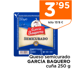 Queso semicurado GARC?A BAQUERO cu?a 250 g Queso semicurado GARC?A BAQUERO cu?a 250 g
