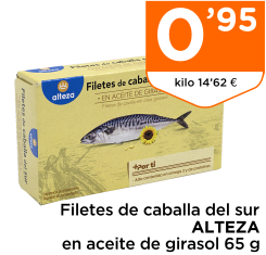 Filetes de caballa del sur ALTEZA en aceite de girasol 65 g