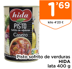 Pisto sofrito de verduras HIDA lata 400 g